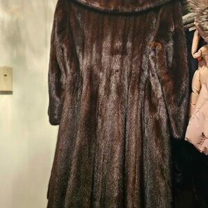 Authentic brown mink coat